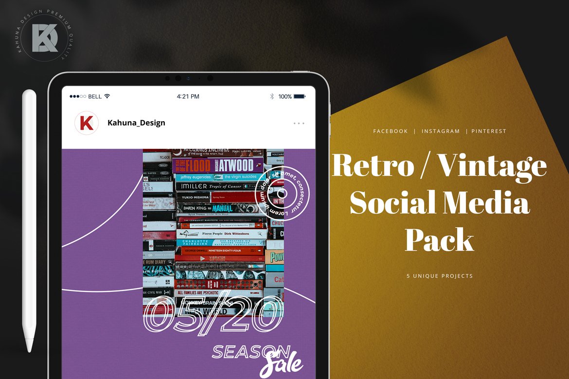 复古风格社交媒体设计素材包 Retro Vintage Social Media Pack_img_2
