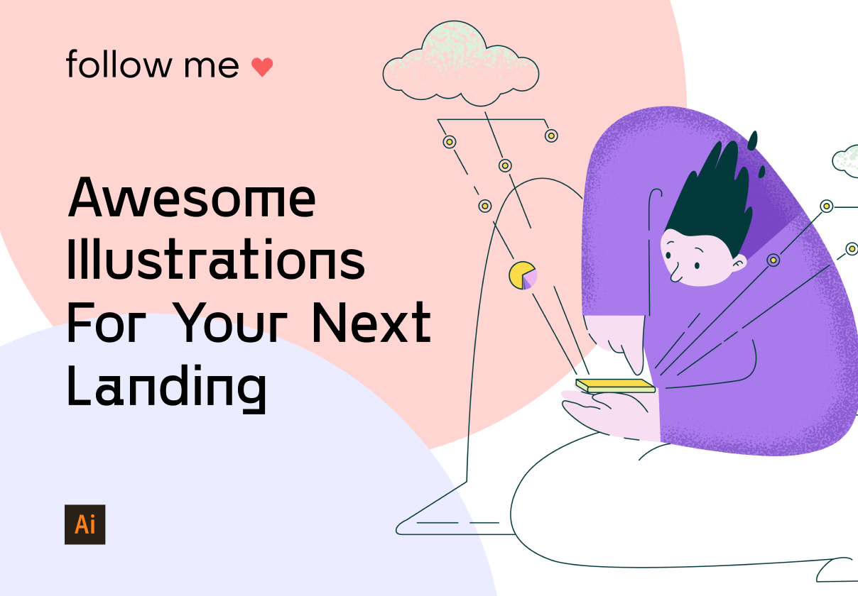 有趣网站WEB设计人物矢量插画 Follow Me Illustrations_img_2