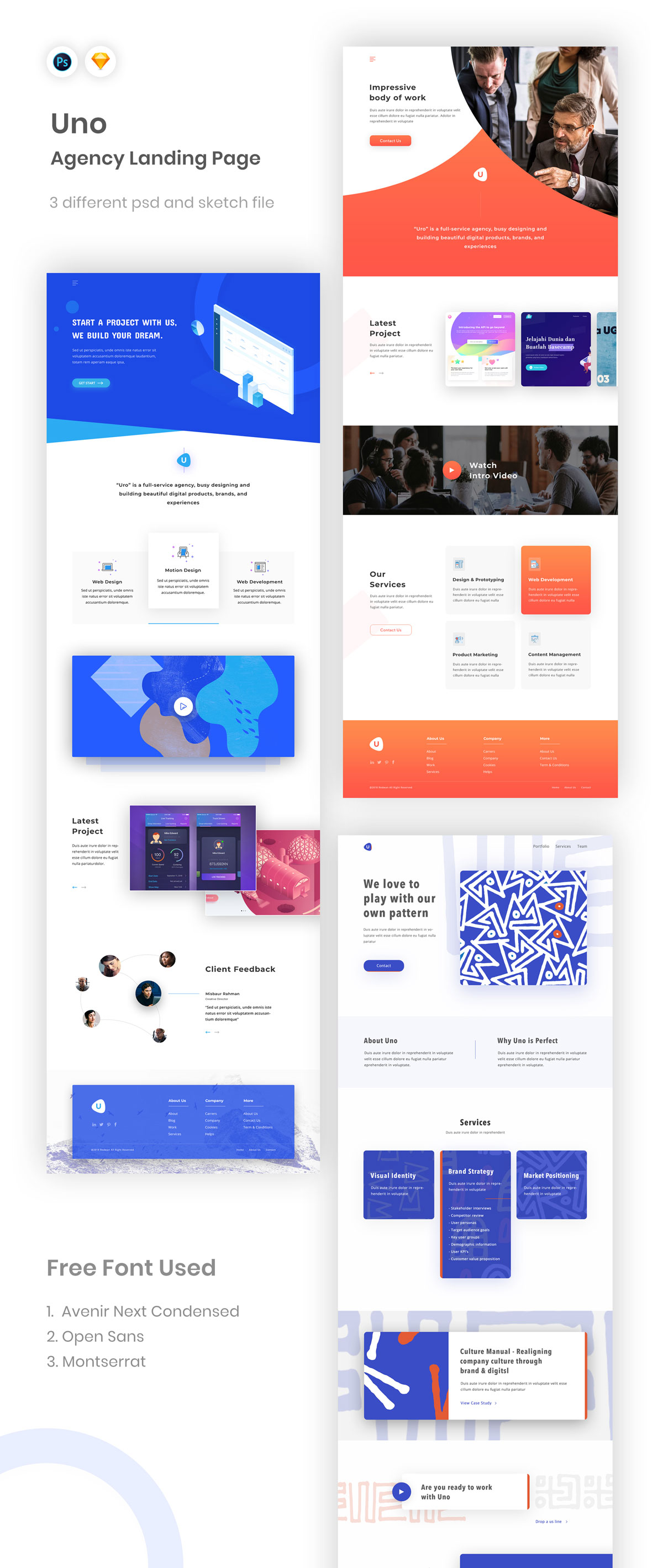 现代简约企业官网WEB UI设计模板套件 Creative Agency Web Template Design_img_2