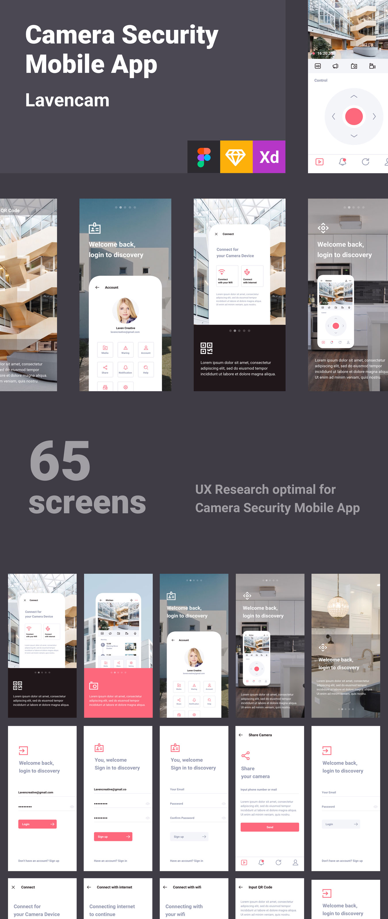 短视频在线观看APP UI设计模板套件 Lavencam Security UI Kit_img_2