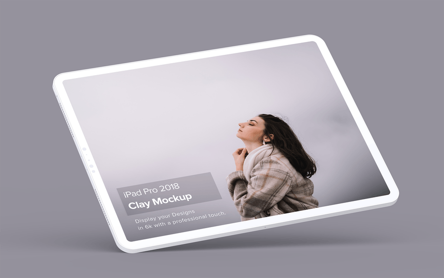 6K高清陶瓷质感2018 iPad Pro平板电脑设计样机模板 Clay iPad Mockup_img_2