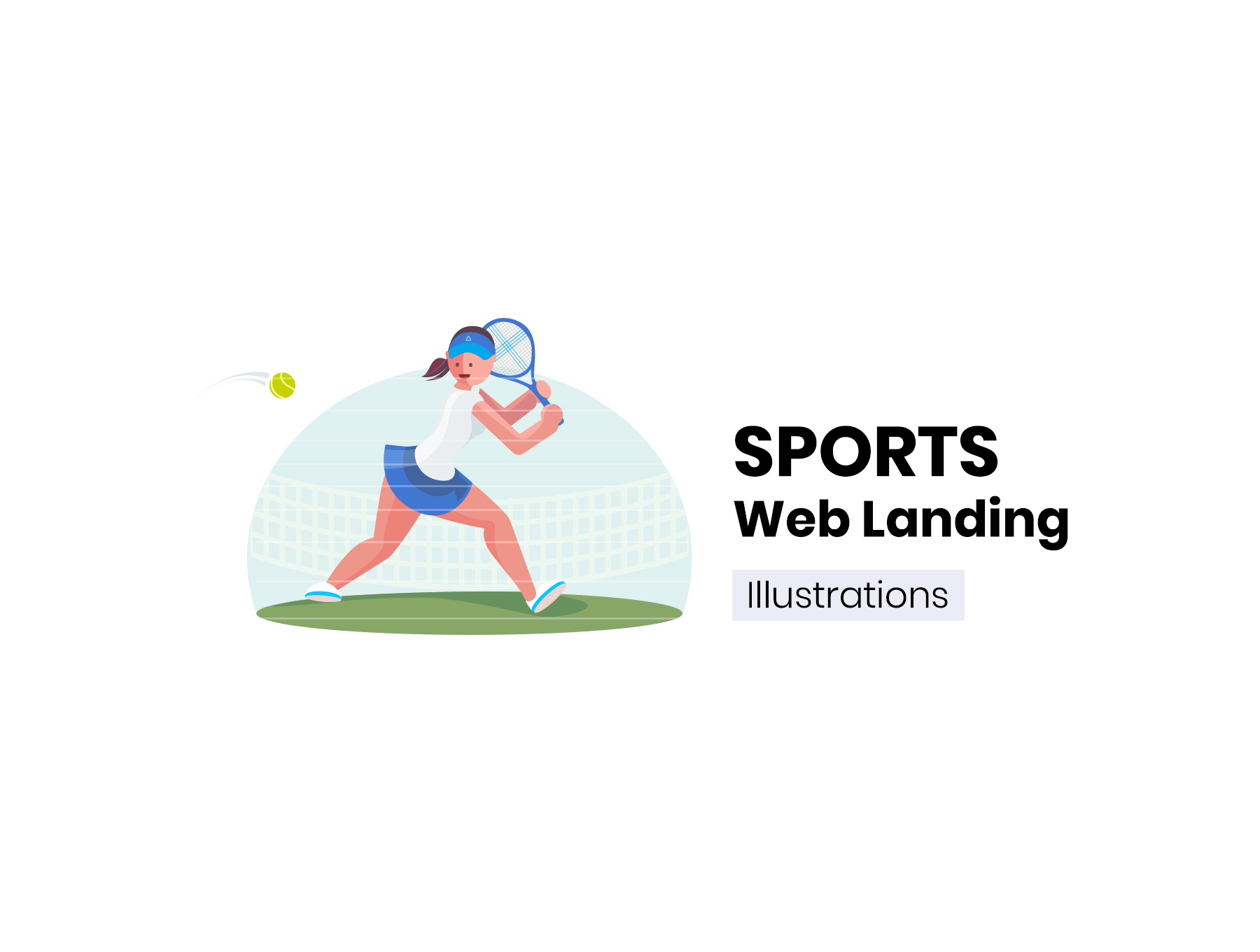 体育运动主题WEB设计矢量概念插图素材 Sports Landing Pages_img_2