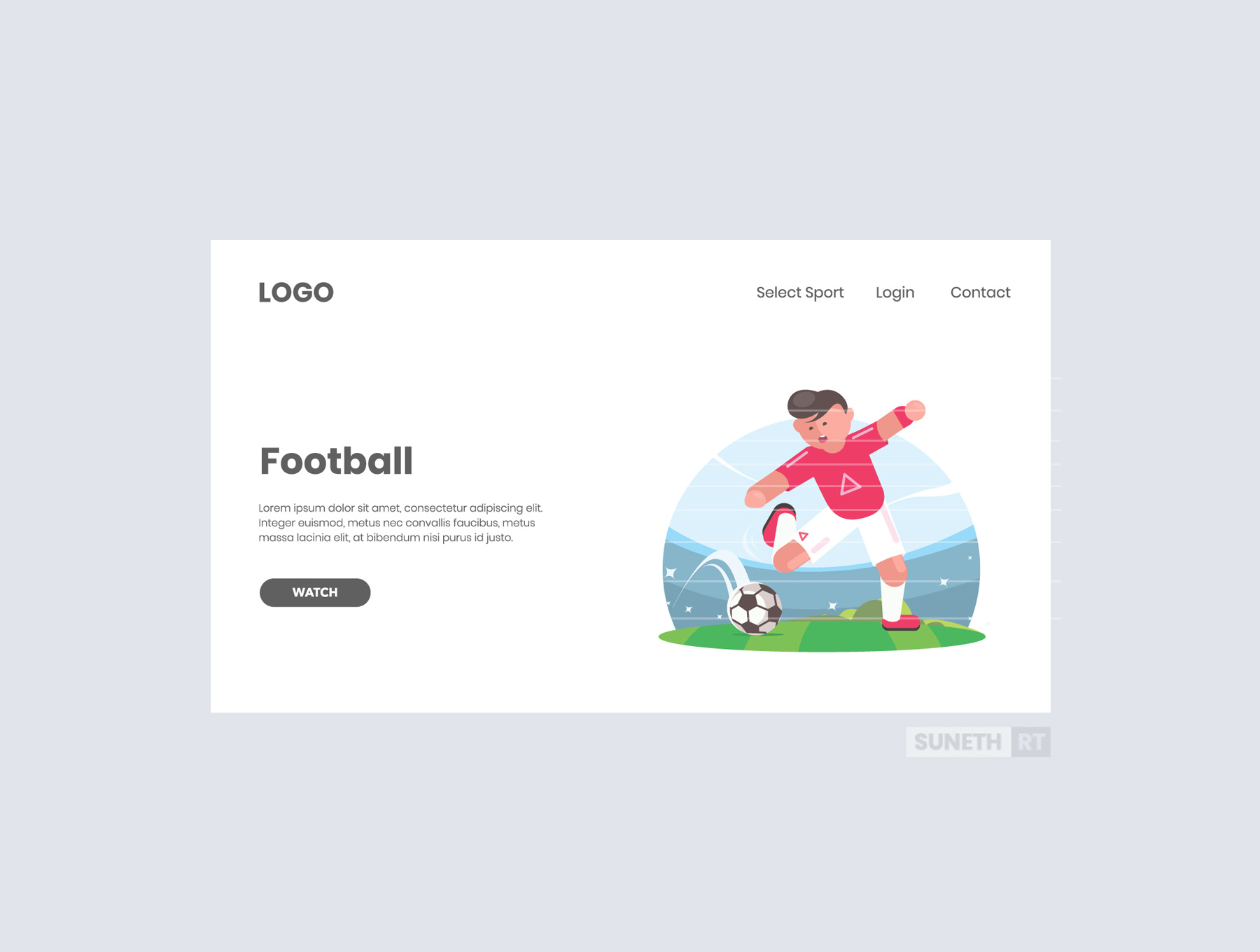 体育运动主题WEB设计矢量概念插图素材 Sports Landing Pages_img_2