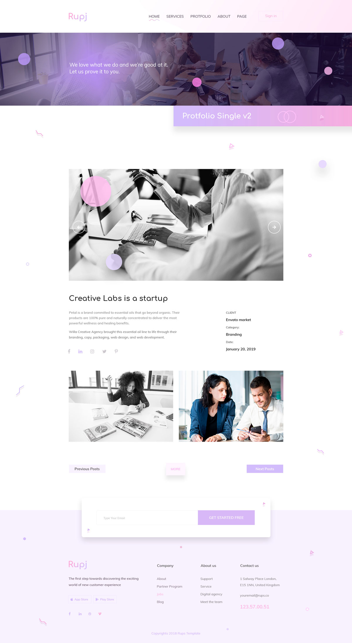 创意营销机构企业网站设计HTML模板 Rupj - Creative Agency HTML Template_img_2