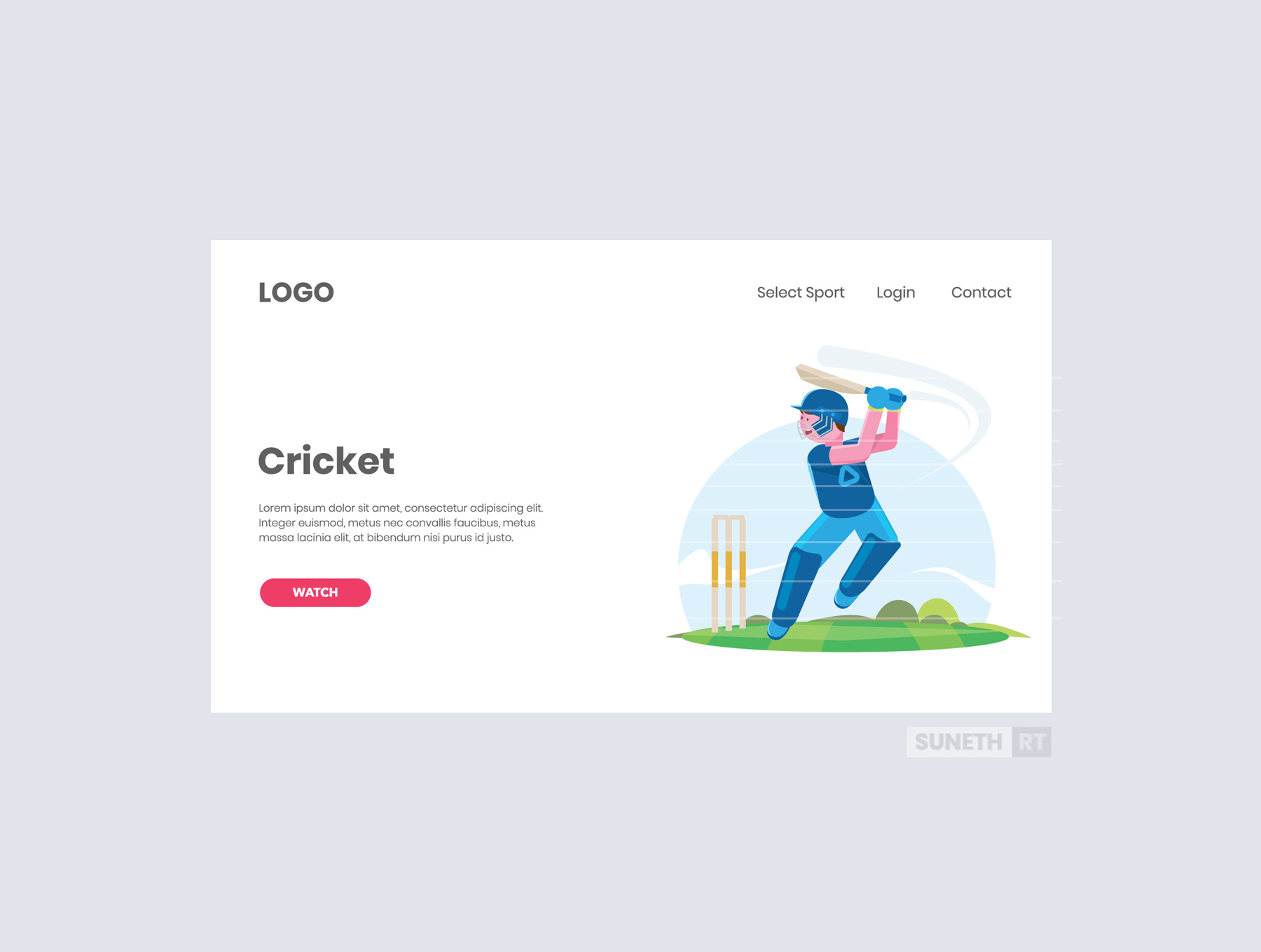 体育运动主题WEB设计矢量概念插图素材 Sports Landing Pages_img_2