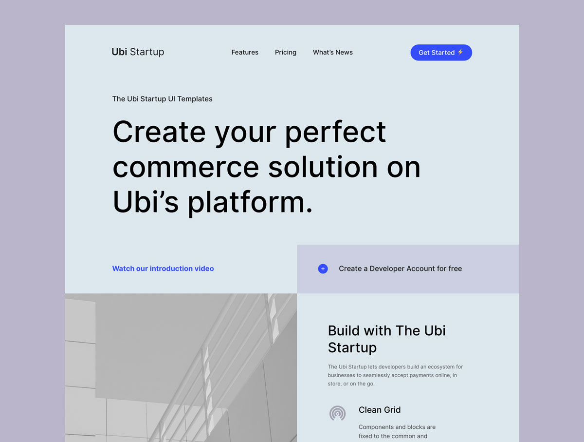 2个现代典雅创意工作室网站设计模板集 Ubi Startup Templates_img_2