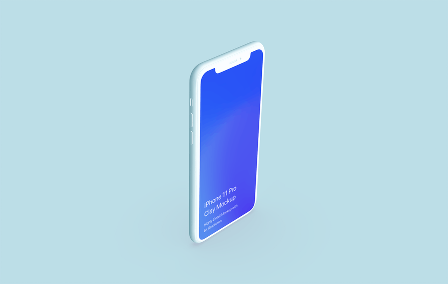 全新多角度陶瓷材质iPhone 11 Pro手机样机模板 Clay iPhone 11 Pro Mockup - Clay Mockup Scenes_img_2