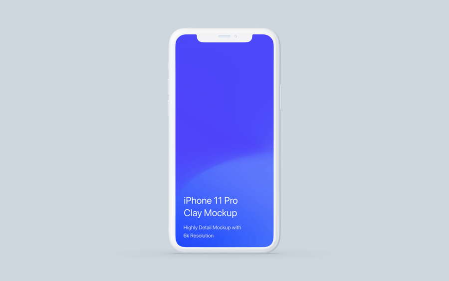 全新多角度陶瓷材质iPhone 11 Pro手机样机模板 Clay iPhone 11 Pro Mockup - Clay Mockup Scenes_img_2