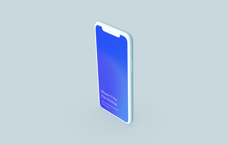 全新多角度陶瓷材质iPhone 11 Pro手机样机模板 Clay iPhone 11 Pro Mockup - Clay Mockup Scenes_img_2