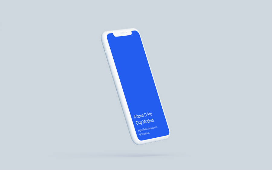 全新多角度陶瓷材质iPhone 11 Pro手机样机模板 Clay iPhone 11 Pro Mockup - Clay Mockup Scenes_img_2