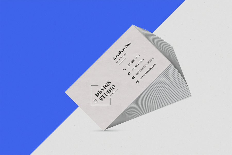 9款高质量商务名片设计样机模板 Business Card Mockup 1.0_img_2