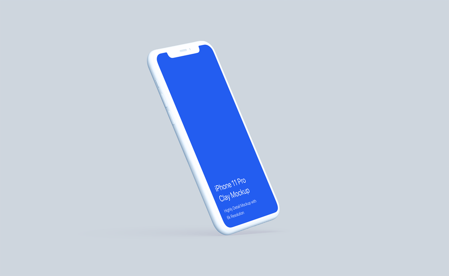 全新多角度陶瓷材质iPhone 11 Pro手机样机模板 Clay iPhone 11 Pro Mockup - Clay Mockup Scenes_img_2