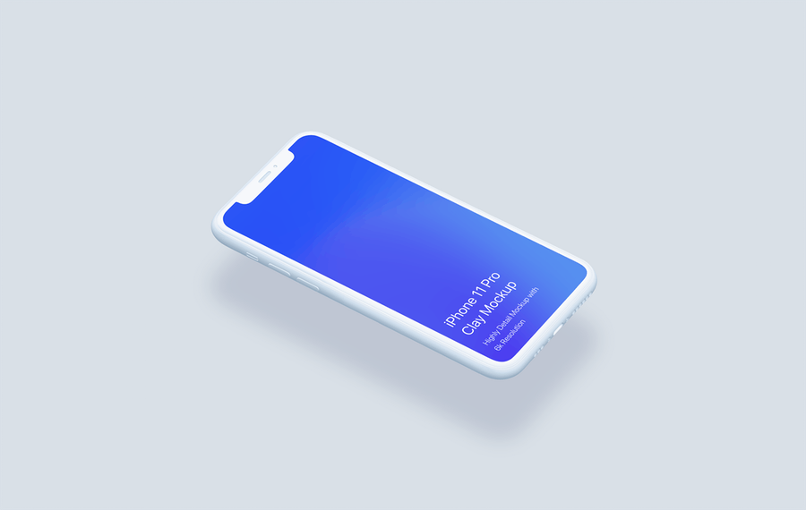全新多角度陶瓷材质iPhone 11 Pro手机样机模板 Clay iPhone 11 Pro Mockup - Clay Mockup Scenes_img_2