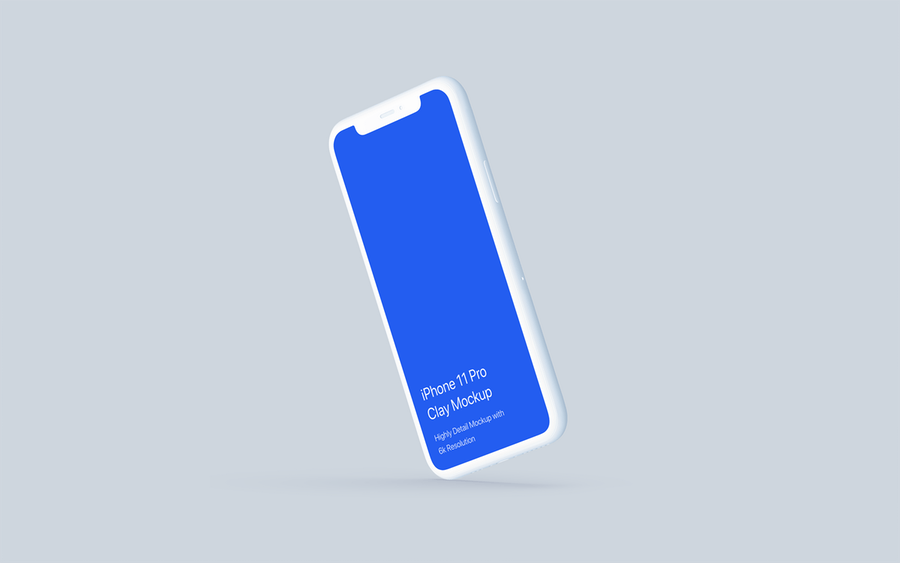 全新多角度陶瓷材质iPhone 11 Pro手机样机模板 Clay iPhone 11 Pro Mockup - Clay Mockup Scenes_img_2