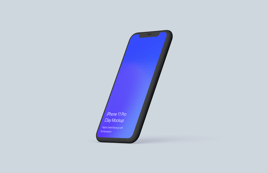 全新多角度陶瓷材质iPhone 11 Pro手机样机模板 Clay iPhone 11 Pro Mockup - Clay Mockup Scenes_img_2