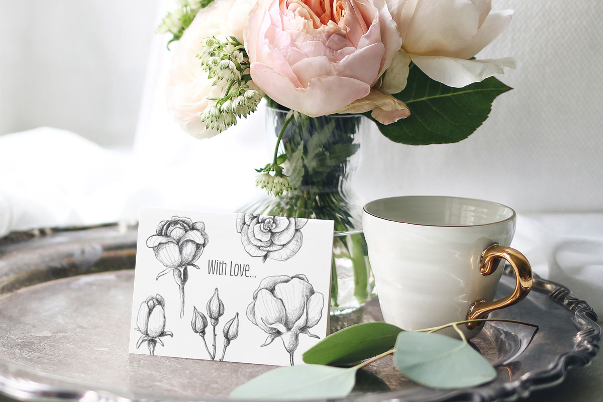 手绘素描效果玫瑰花剪贴画集合 Sketched Roses, Patterns, Frames_img_2