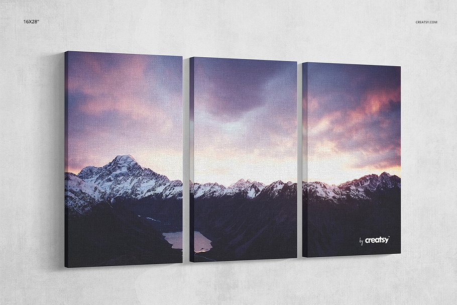 多个画框海报单页设计展示样机模板合集 Multiple Canvas Prints Mockup Set_img_2