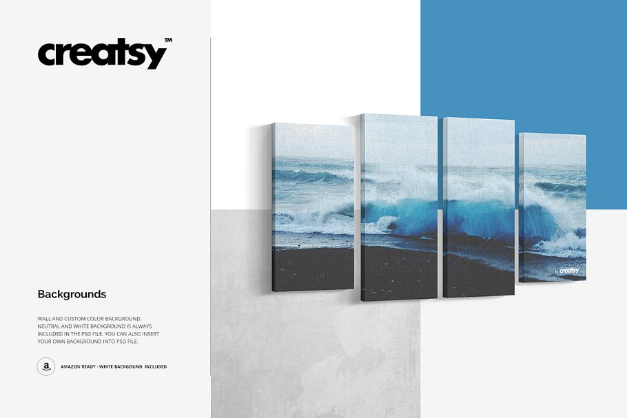 多个画框海报单页设计展示样机模板合集 Multiple Canvas Prints Mockup Set_img_2