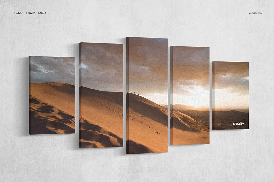 多个画框海报单页设计展示样机模板合集 Multiple Canvas Prints Mockup Set_img_2