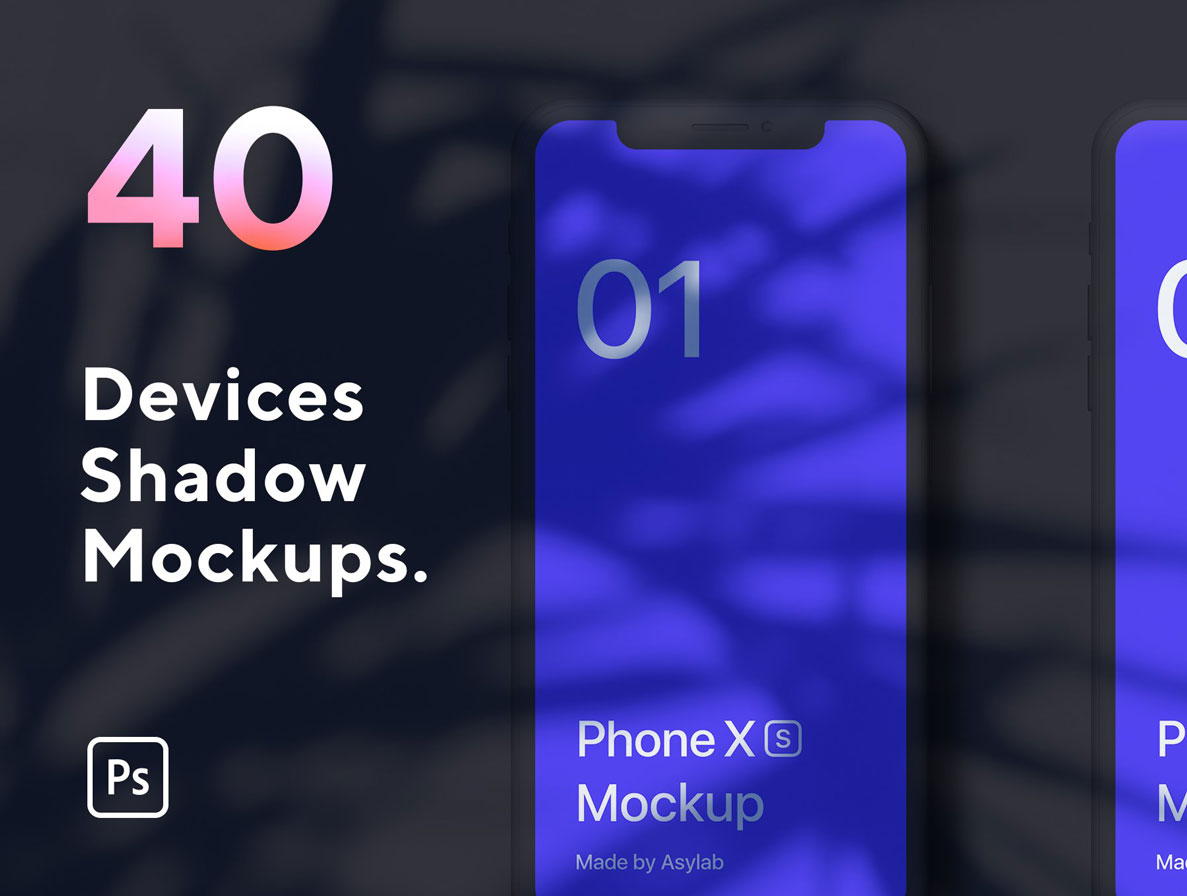 [12.44 GB] 40个带阴影陶瓷电子设备样机模板设计素材合集 40 Devices Shadow Mockups_img_2