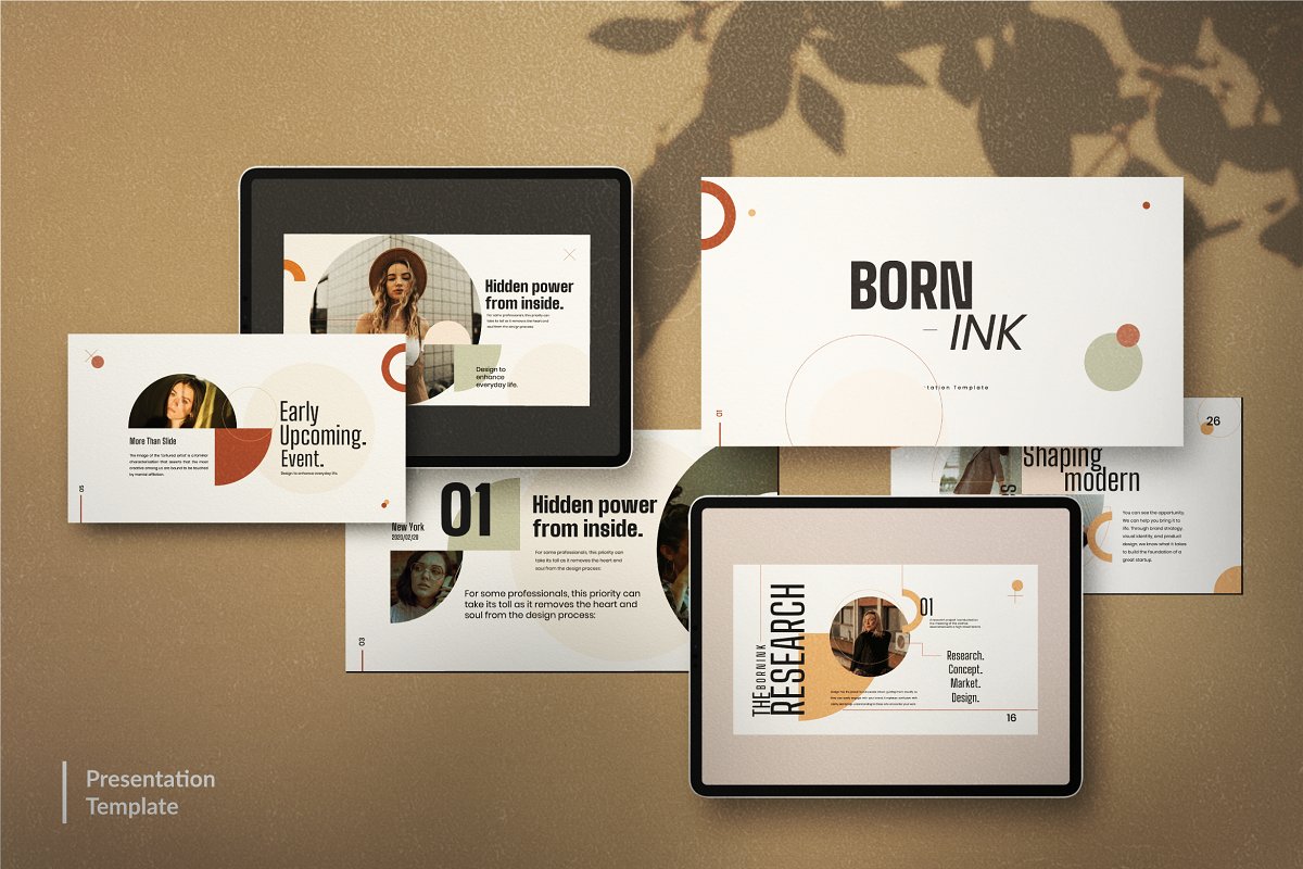 温馨女性服装品牌营销策划书PPT/KENYNOTE演示文稿设计模板 BORN - Ink Powerpoint,Keynote Template_img_2