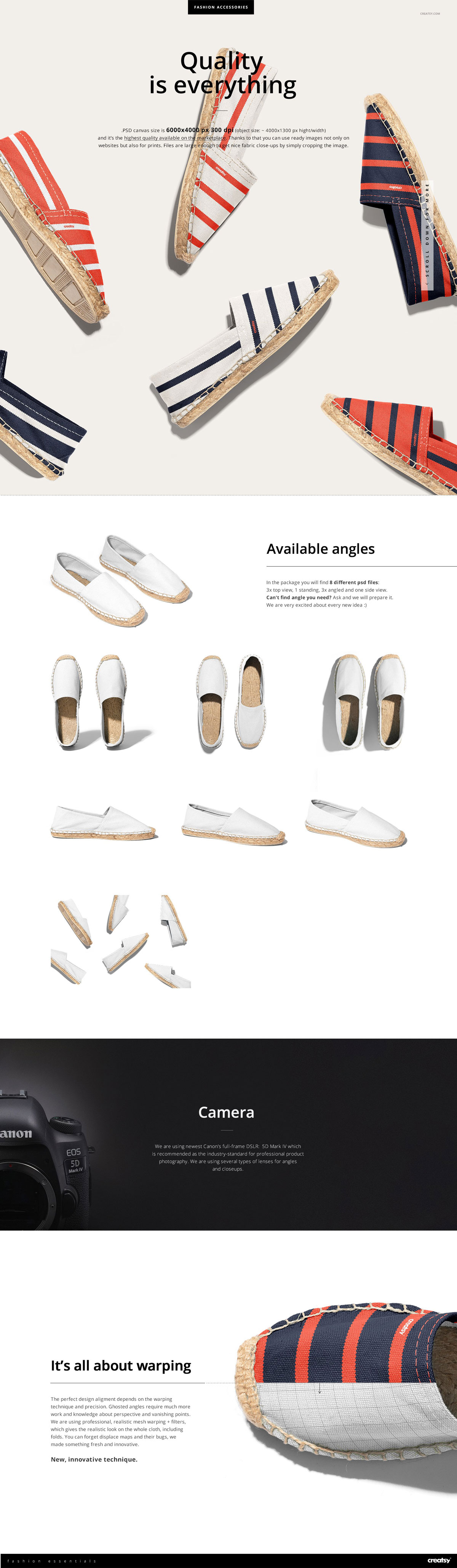 帆布鞋设计展示效果图样机模板合集 Canvas Espadrilles Mockup Set_img_2