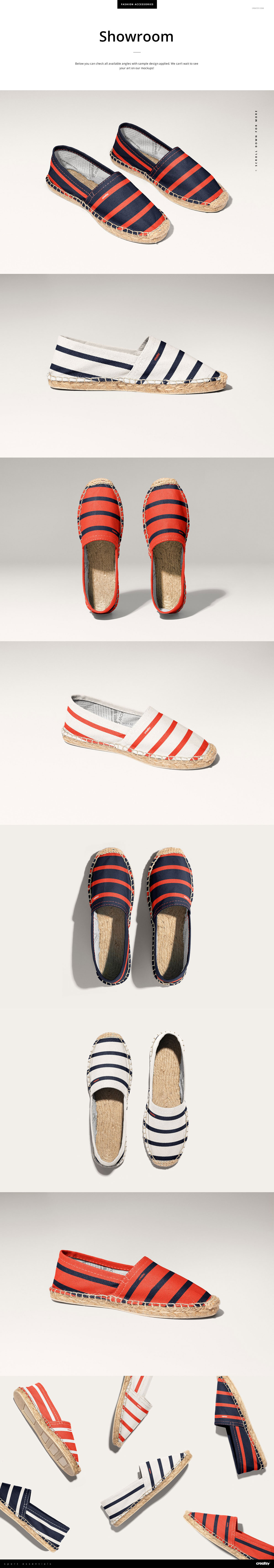 帆布鞋设计展示效果图样机模板合集 Canvas Espadrilles Mockup Set_img_2