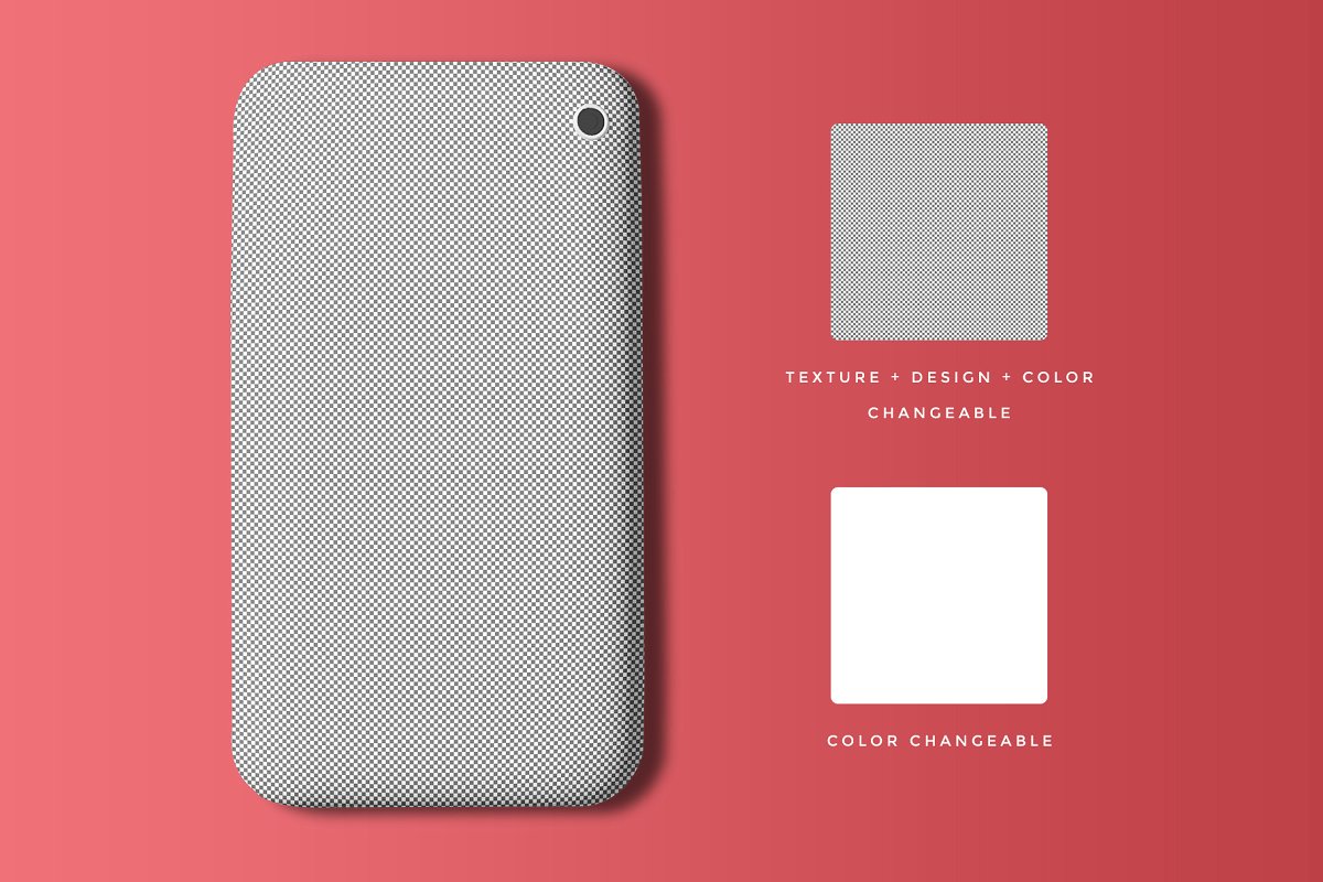 顶视图智能手机壳外观设计展示图样机模板 Top View Smart Phone Back Cover Mock_img_2
