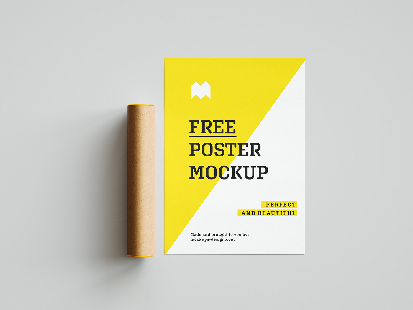 简约宣传单页设计展示效果图样机模板 Poster Mockup_img_2