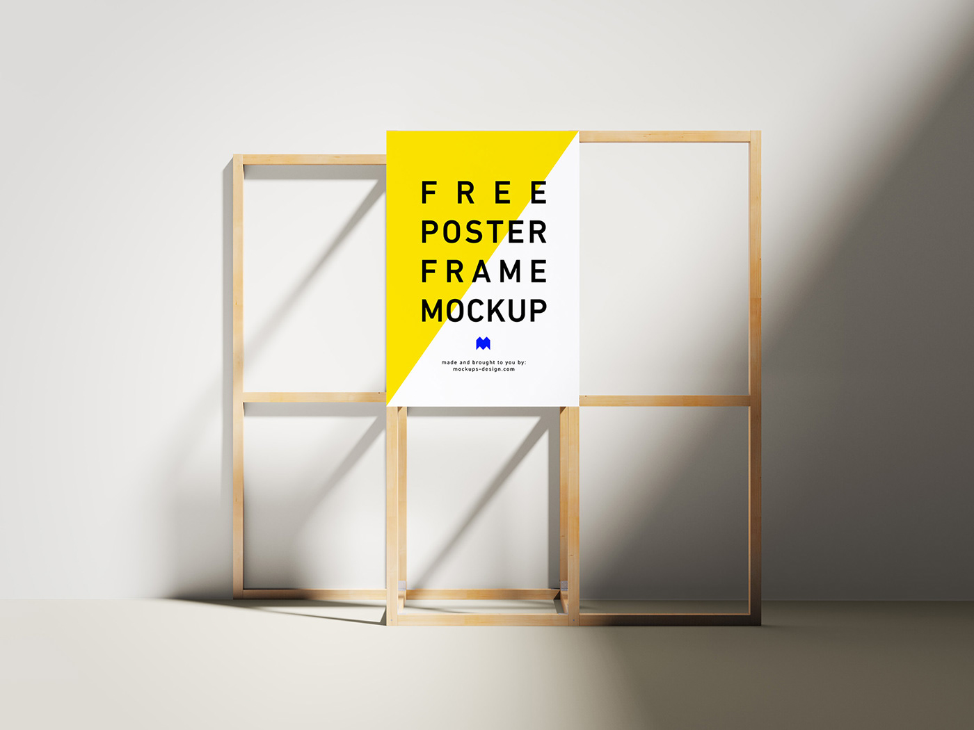 3款带支架海报宣传单设计样机模板 Poster Frame Mockup_img_2