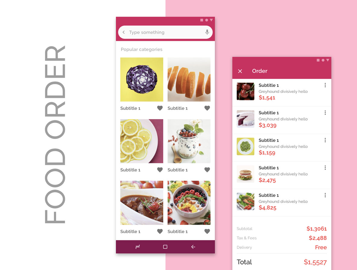 现代时尚食物食品在线订餐APP UI设计套件 Food Order UI Kits_img_2