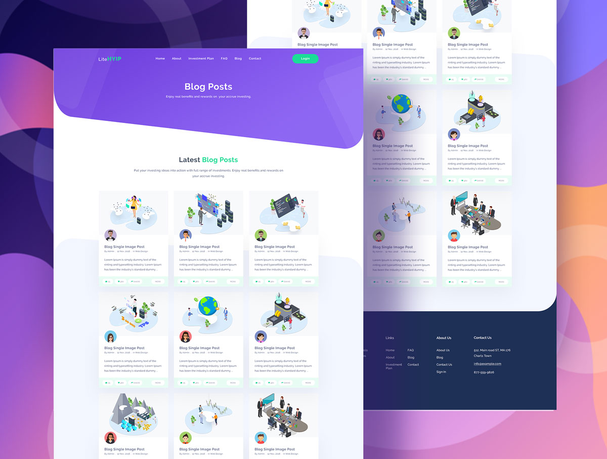 现代时尚金融投资网站设计模板 LiteHYIP – HYIP Investment Website Template_img_2