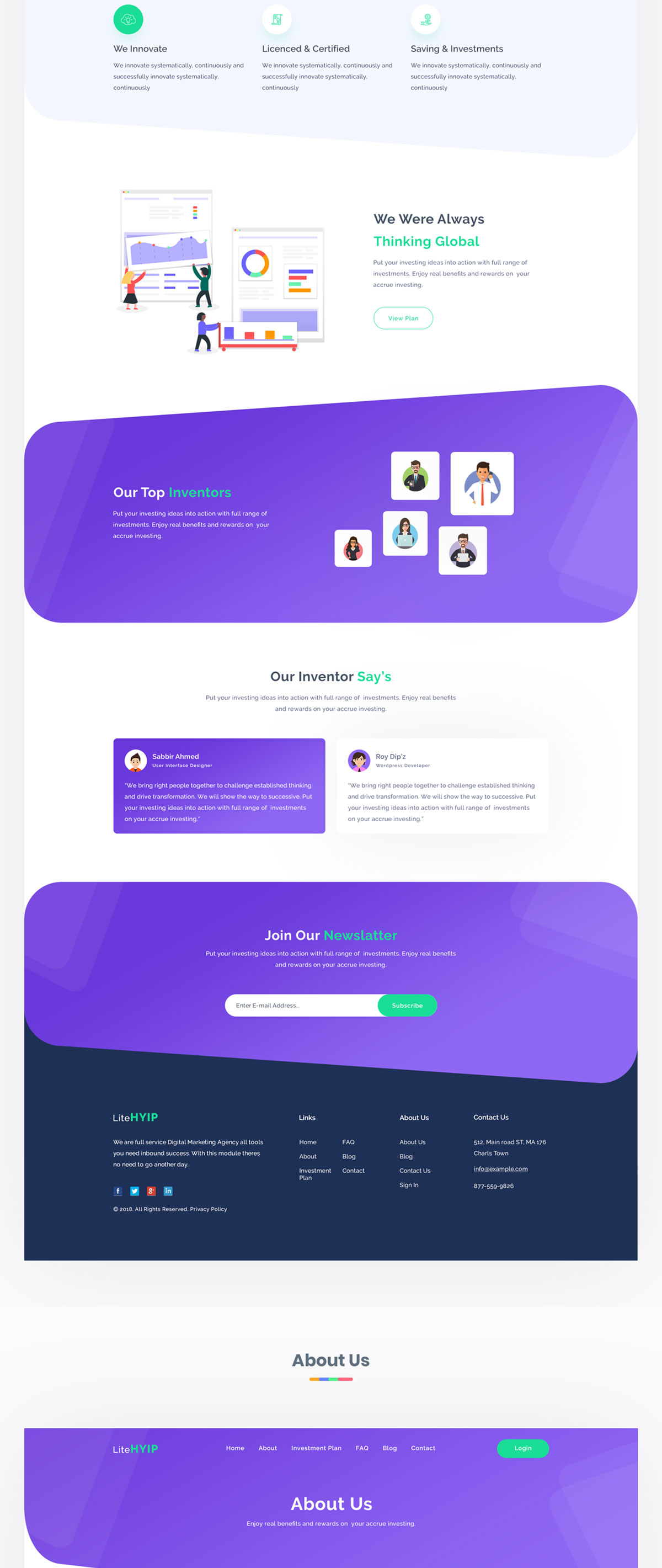 现代时尚金融投资网站设计模板 LiteHYIP – HYIP Investment Website Template_img_2