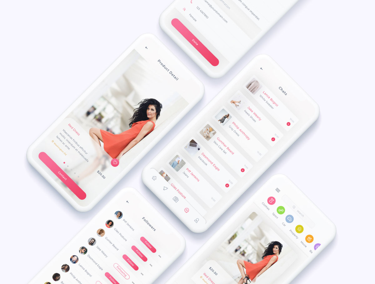 现代服装电子商城应用程序界面APP UI设计套件 Caria - eCommerce App UI Kit_img_2