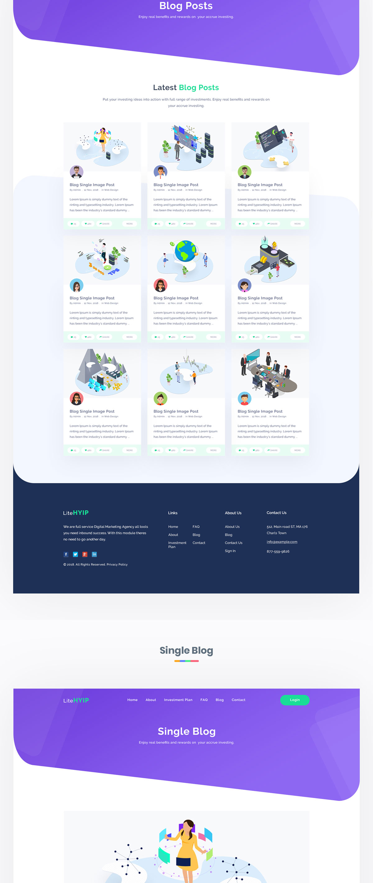 现代时尚金融投资网站设计模板 LiteHYIP – HYIP Investment Website Template_img_2