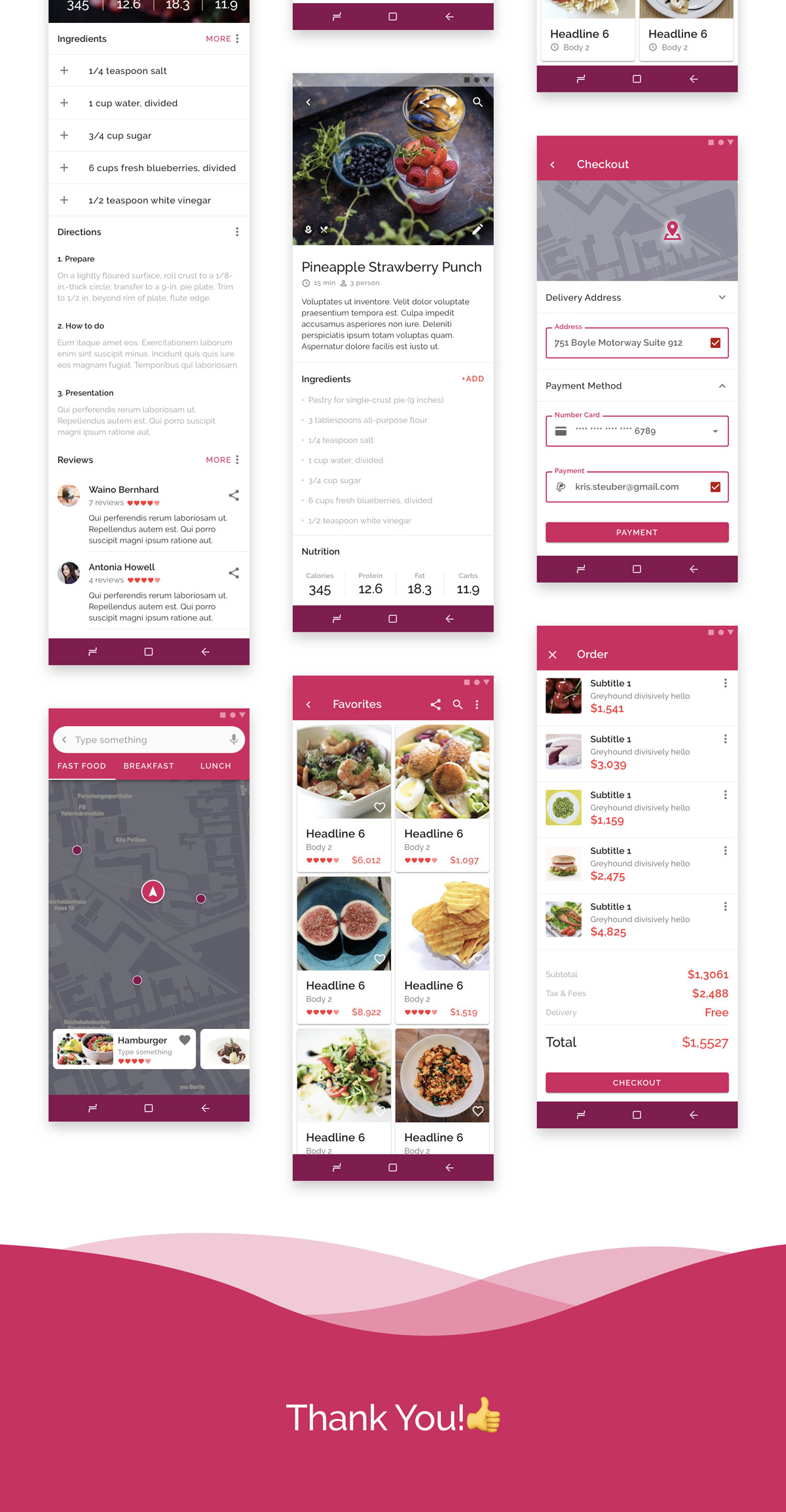 现代时尚食物食品在线订餐APP UI设计套件 Food Order UI Kits_img_2