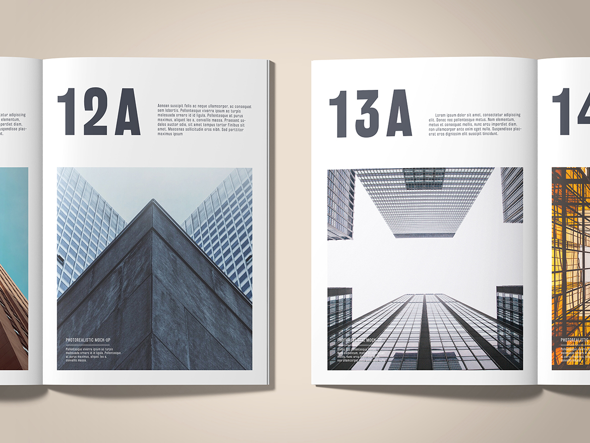 A4封面烫金效果宣传画册杂志设计样机模板 A4 Foil Stamping Magazine Mockup_img_2