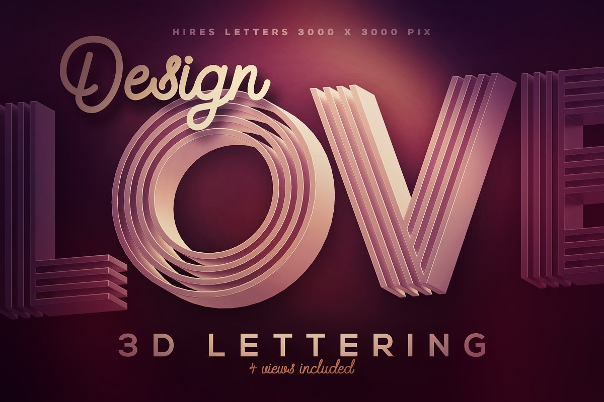 富有创意3D线条大写字母PS图层样式 Modern Lines 3D Lerttering_img_2