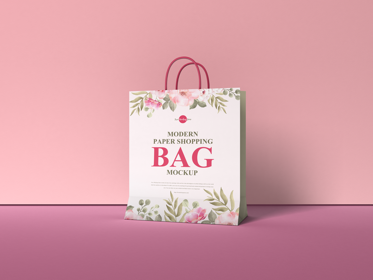 6款花卉装饰邀请函卡片购物袋设计样机PSD模板 6 Beautiful PSD Mockups With Floral Templates_img_2