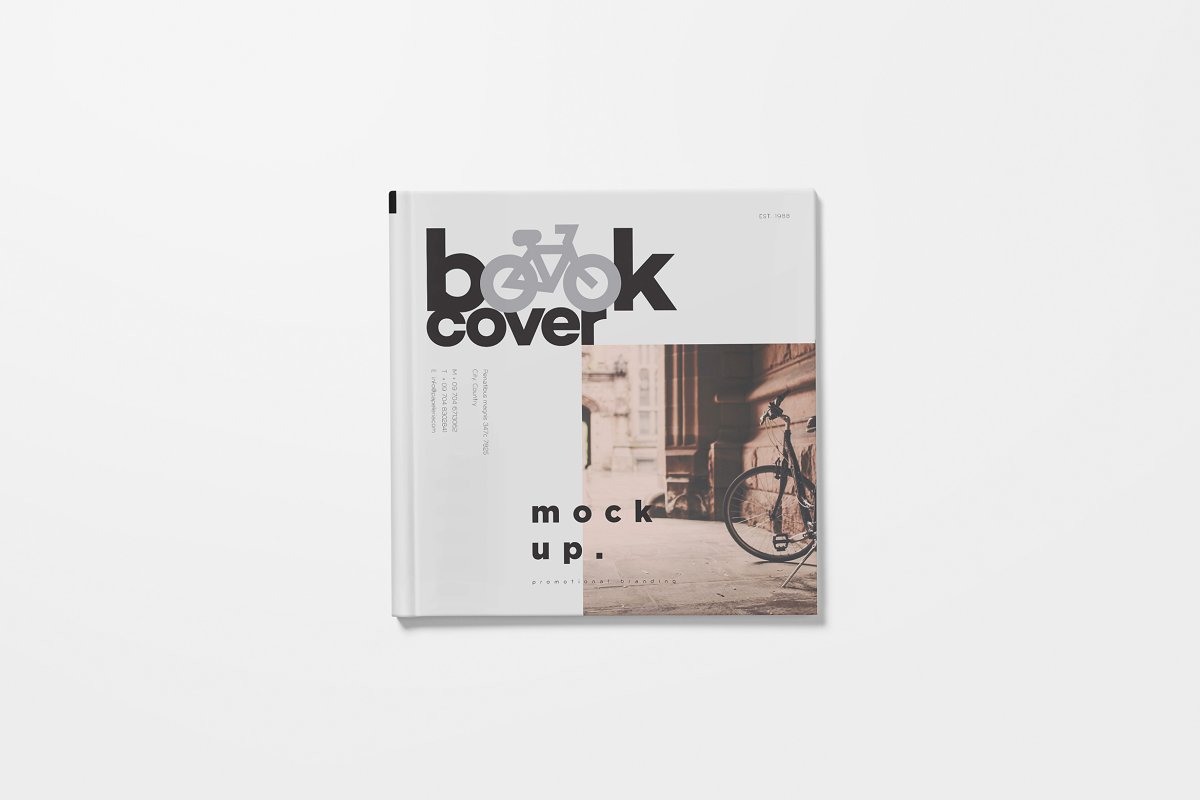 正方形精装书画册设计样机模板 Square Hardcover Book Mockups_img_2