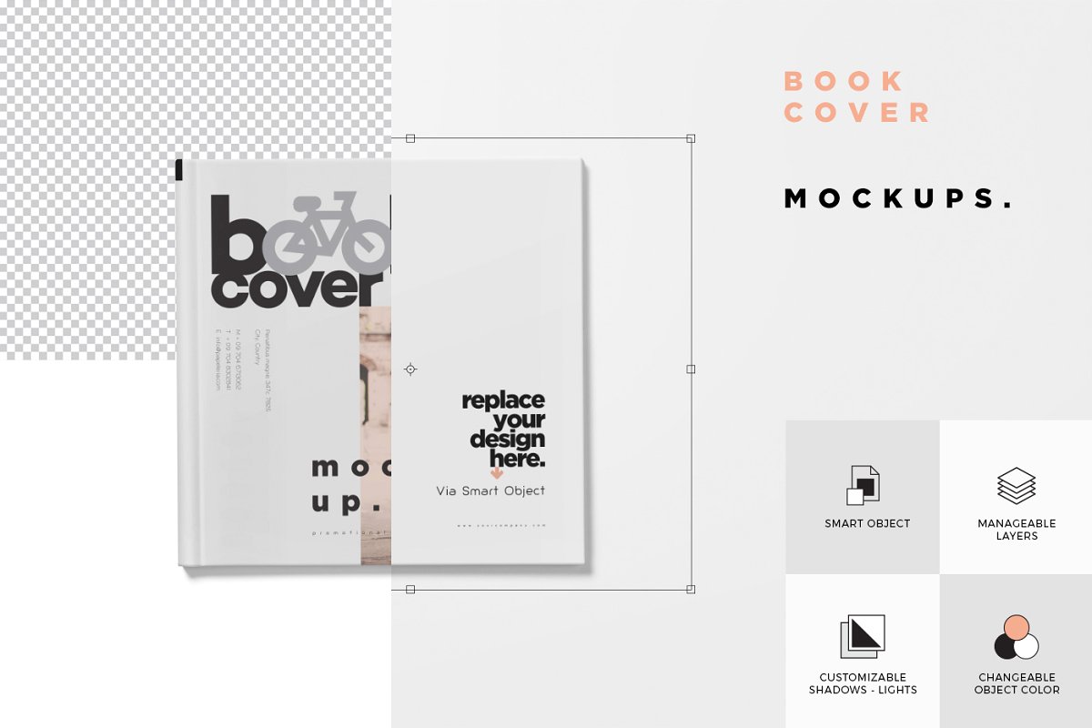 正方形精装书画册设计样机模板 Square Hardcover Book Mockups_img_2