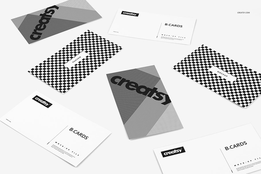 高端商务个人名片设计样机模板套装 Business Cards Mockup Set_img_2