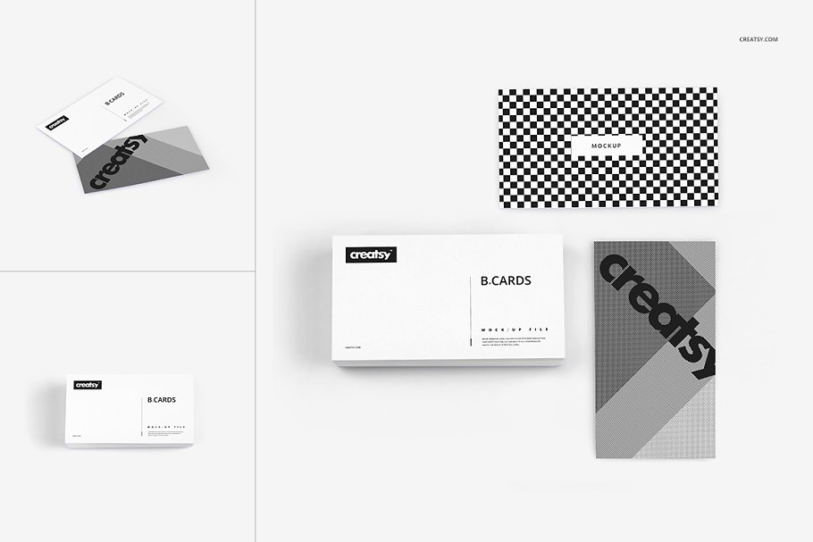 高端商务个人名片设计样机模板套装 Business Cards Mockup Set_img_2