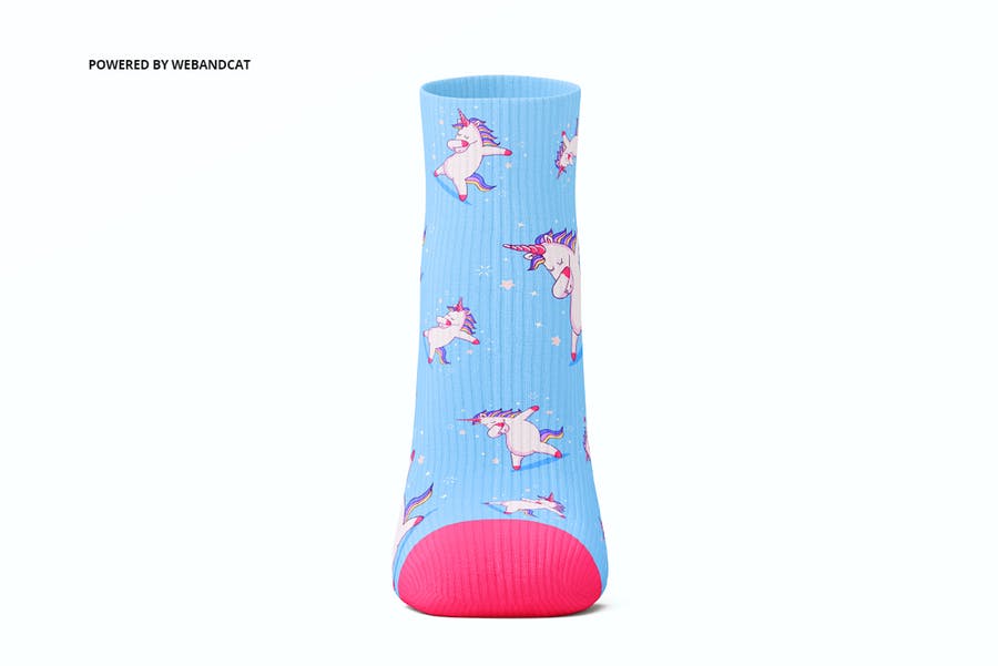 5款高质量袜子印花设计预览图样机模板 Socks 3d Mockup_img_2