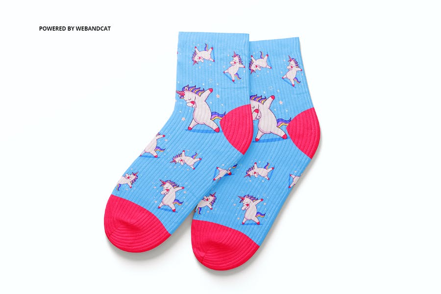 5款高质量袜子印花设计预览图样机模板 Socks 3d Mockup_img_2