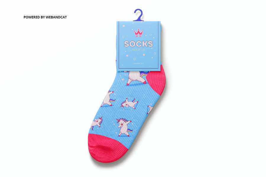 5款高质量袜子印花设计预览图样机模板 Socks 3d Mockup_img_2