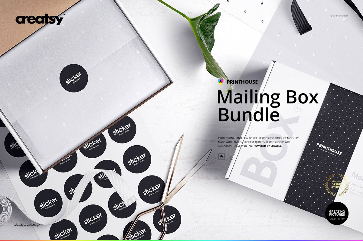 快递瓦楞纸包装盒外观设计效果图样机模板 Mailing Box Mockup Bundle_img_2