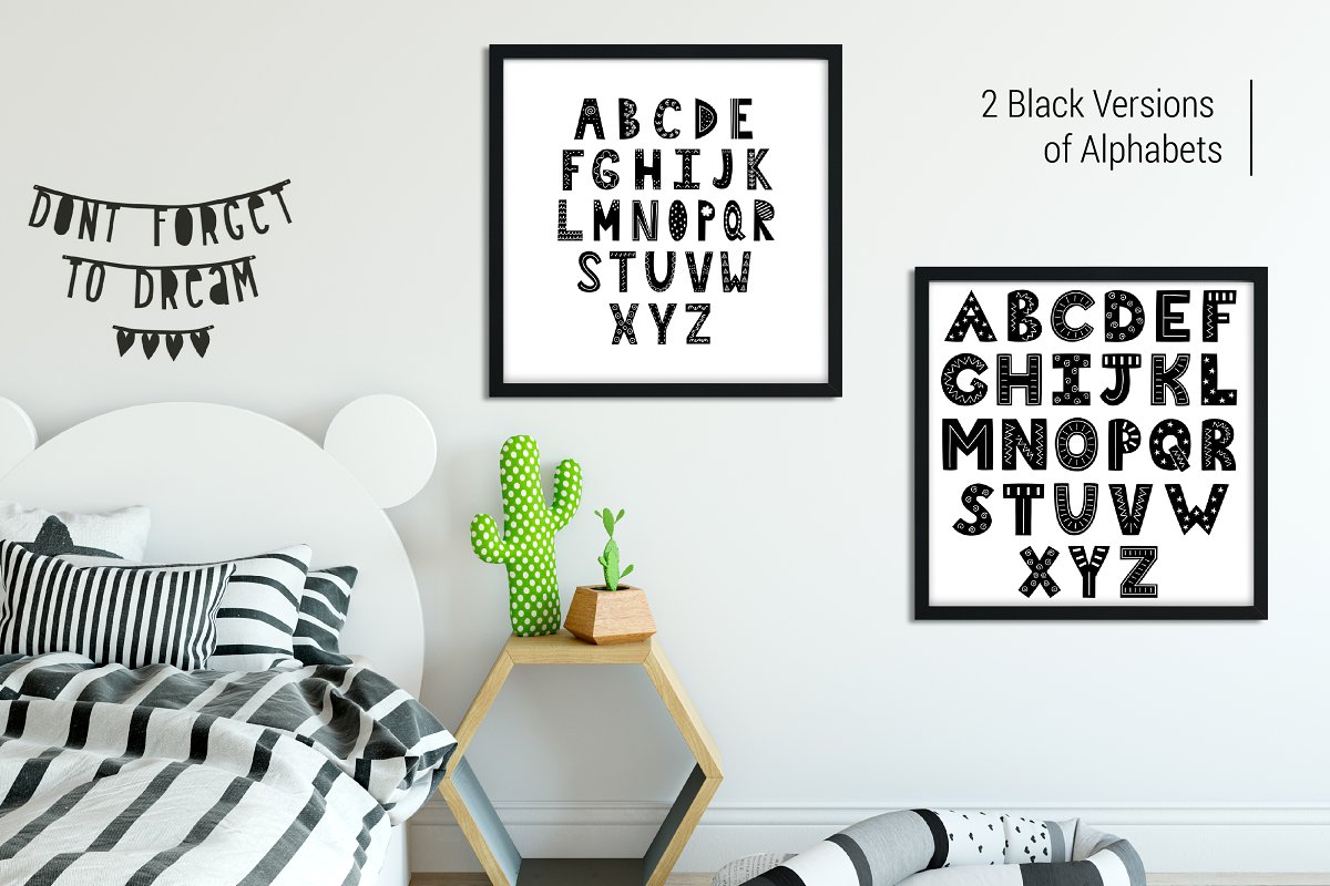 可爱卡通大写英文字母矢量图形设计素材包 ABC: Alphabet Posters Pack_img_2