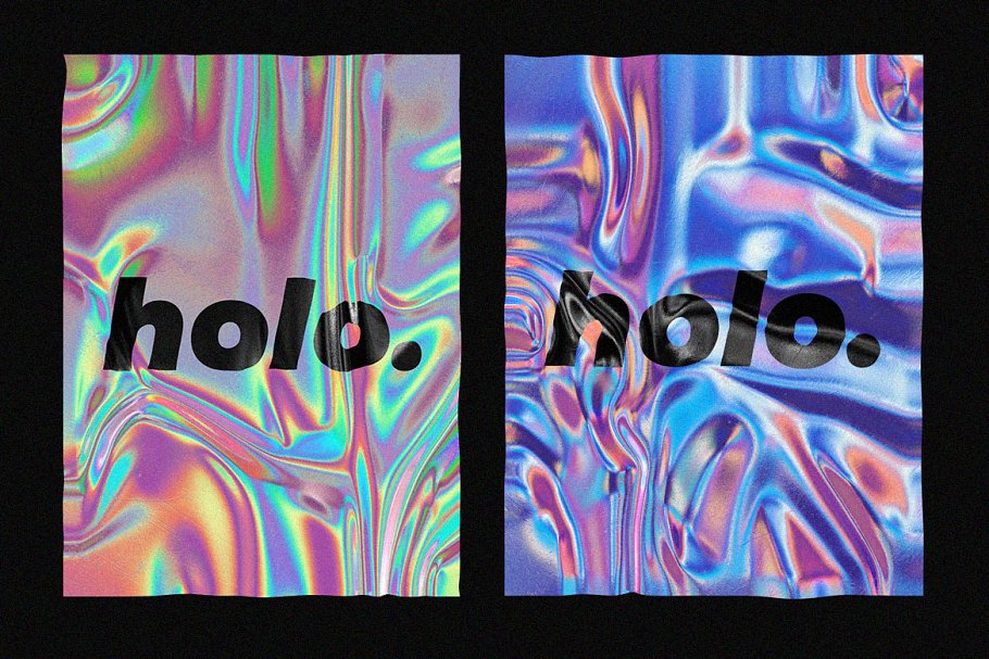 30款超逼真金箔纸设计效果图样机模板 Holographic Foil Mockup Template_img_2