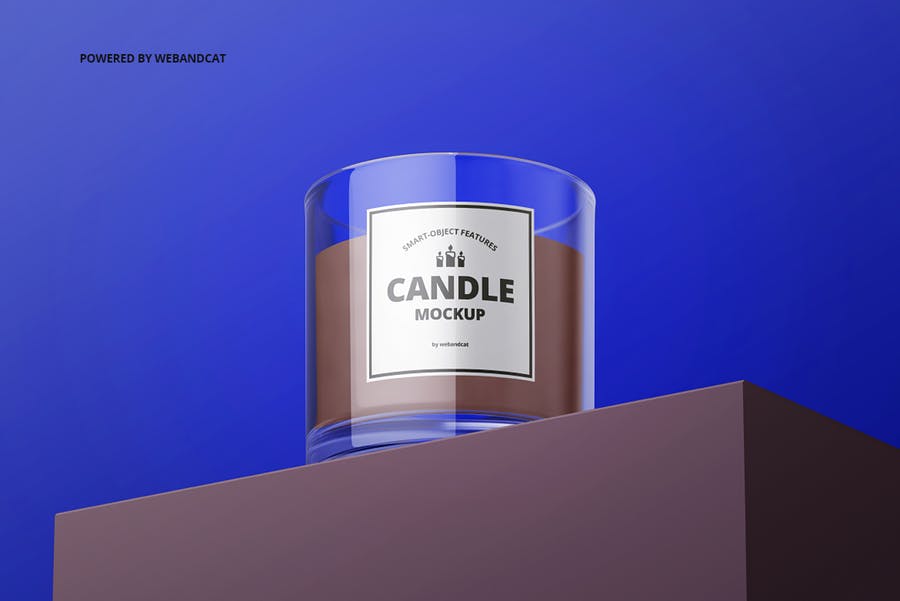 带标签蜡烛香薰玻璃杯包装外观设计效果图样机模板 Candle in Glass Mockup Set_img_2